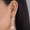  Pearl X Link Drop Stud Earring - Adina Eden's Jewels