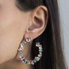  Colored Baguette Hoop Earring - Adina Eden's Jewels