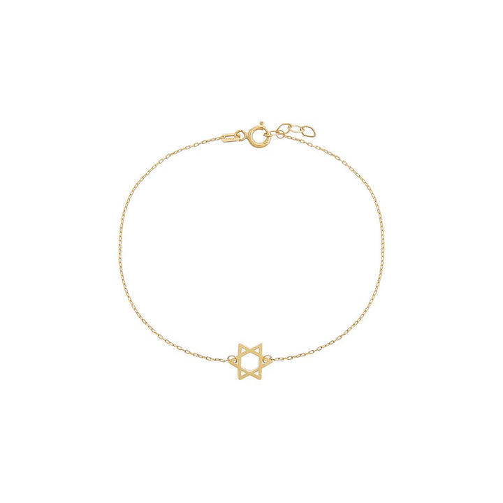 14K Gold Mini Solid Star Of David Bracelet 14K - Adina Eden's Jewels