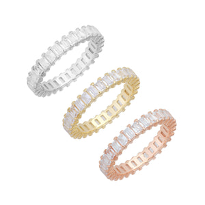 Combo / 7 Trio Baguette Ring Set - Adina Eden's Jewels