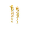 Gold Double Bezel Chain Drop Stud Earring - Adina Eden's Jewels
