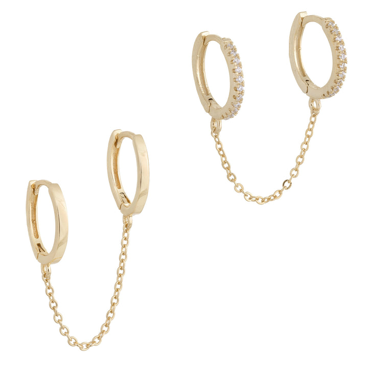 Gold Double Huggie Earring Combo Set - Adina Eden's Jewels