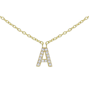 Gold / Q Pavé Initial Necklace - Adina Eden's Jewels