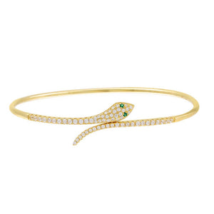 Gold Pavé Snake Bangle - Adina Eden's Jewels