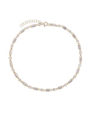 Gold Multi Stones Anklet - Adina Eden's Jewels