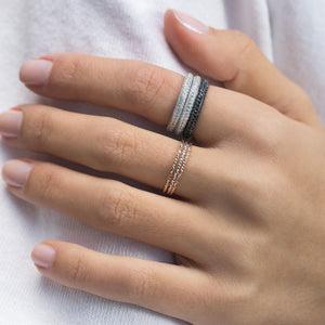  Trio Black / Silver Rings - Adina Eden's Jewels