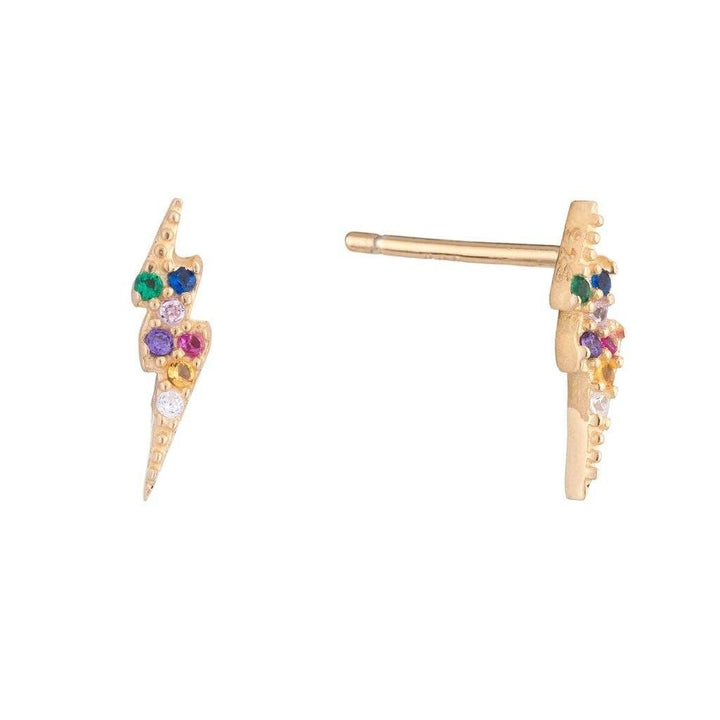 Multi-Color Rainbow Lightning Stud Earring - Adina Eden's Jewels