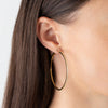  Large Pave Thin Hoop Earring - Adina Eden's Jewels