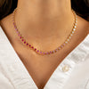  CZ Pink Ombre Tennis Necklace - Adina Eden's Jewels