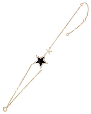 Onyx Stars Chain Bracelet - Adina Eden's Jewels