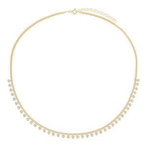  Bezel Embedded Cuban Chain Necklace - Adina Eden's Jewels