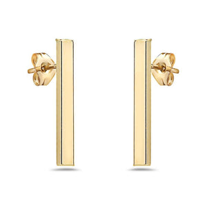 14K Gold Long Bar Earring 14K - Adina Eden's Jewels