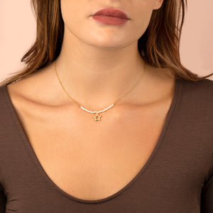  Star X Pearl Chain Necklace - Adina Eden's Jewels