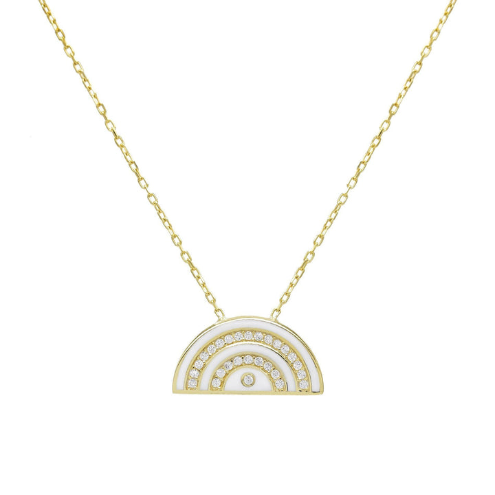 Gold Shape Enamel Necklace - Adina Eden's Jewels