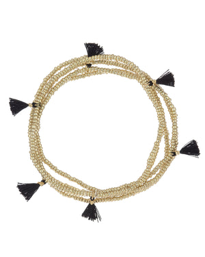 Black Tassel Bracelet 5x - Adina Eden's Jewels