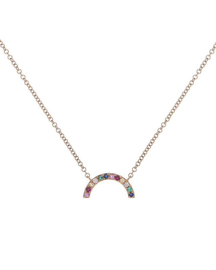 14K Rose Gold Rainbow Necklace 14K - Adina Eden's Jewels