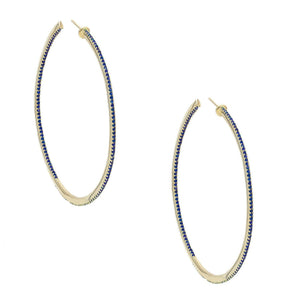 Sapphire Blue Thin Colored Hoop Earring - Adina Eden's Jewels