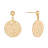 Gold Athen Coin Stud Earring - Adina Eden's Jewels