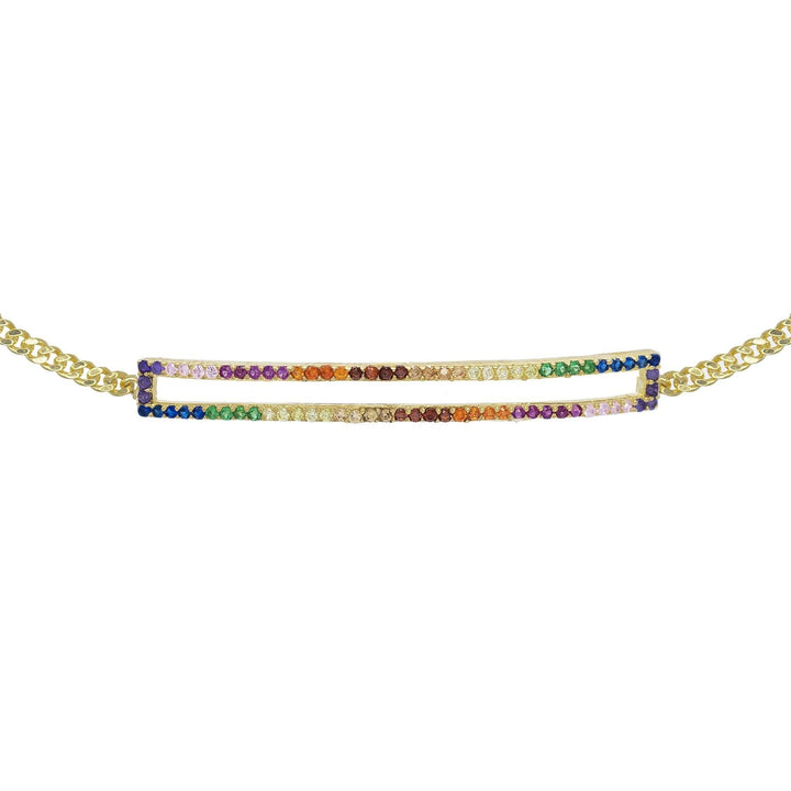 Multi-Color Double Pave Bar Bracelet - Adina Eden's Jewels