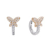 Rose Gold Two-Tone Butterfly Huggie Earring - Adina Eden's Jewels