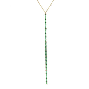 Emerald Green Baguette Lariat - Adina Eden's Jewels