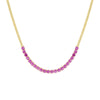 Sapphire Pink Colored CZ Half Tennis Link Necklace - Adina Eden's Jewels