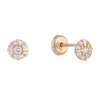 14K Gold Flower Stone Stud Earring 14K - Adina Eden's Jewels