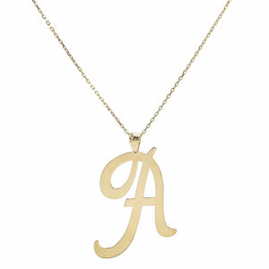 14K Gold / K Large Initial Necklace 14K - Adina Eden's Jewels