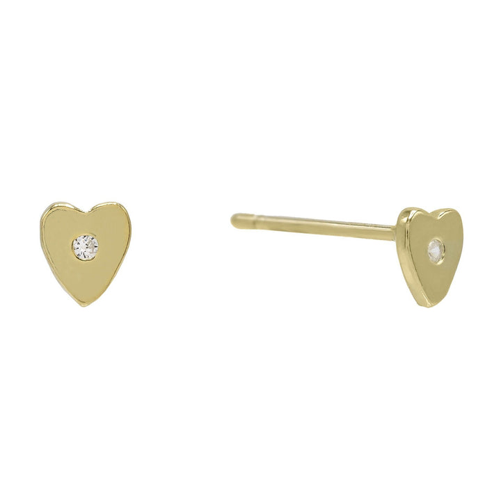 Gold Mini Heart Stud Earring - Adina Eden's Jewels