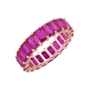Magenta / 9 Baguette Eternity Ring - Adina Eden's Jewels