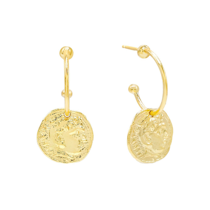  Vintage Coin Hoop Earring - Adina Eden's Jewels