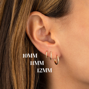  Diamond Round Huggie Earring 14K - Adina Eden's Jewels