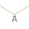 Multi-Color / F Pavé Initial Necklace - Adina Eden's Jewels