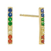 Multi-Color Rainbow Long Bar Stud Earring - Adina Eden's Jewels