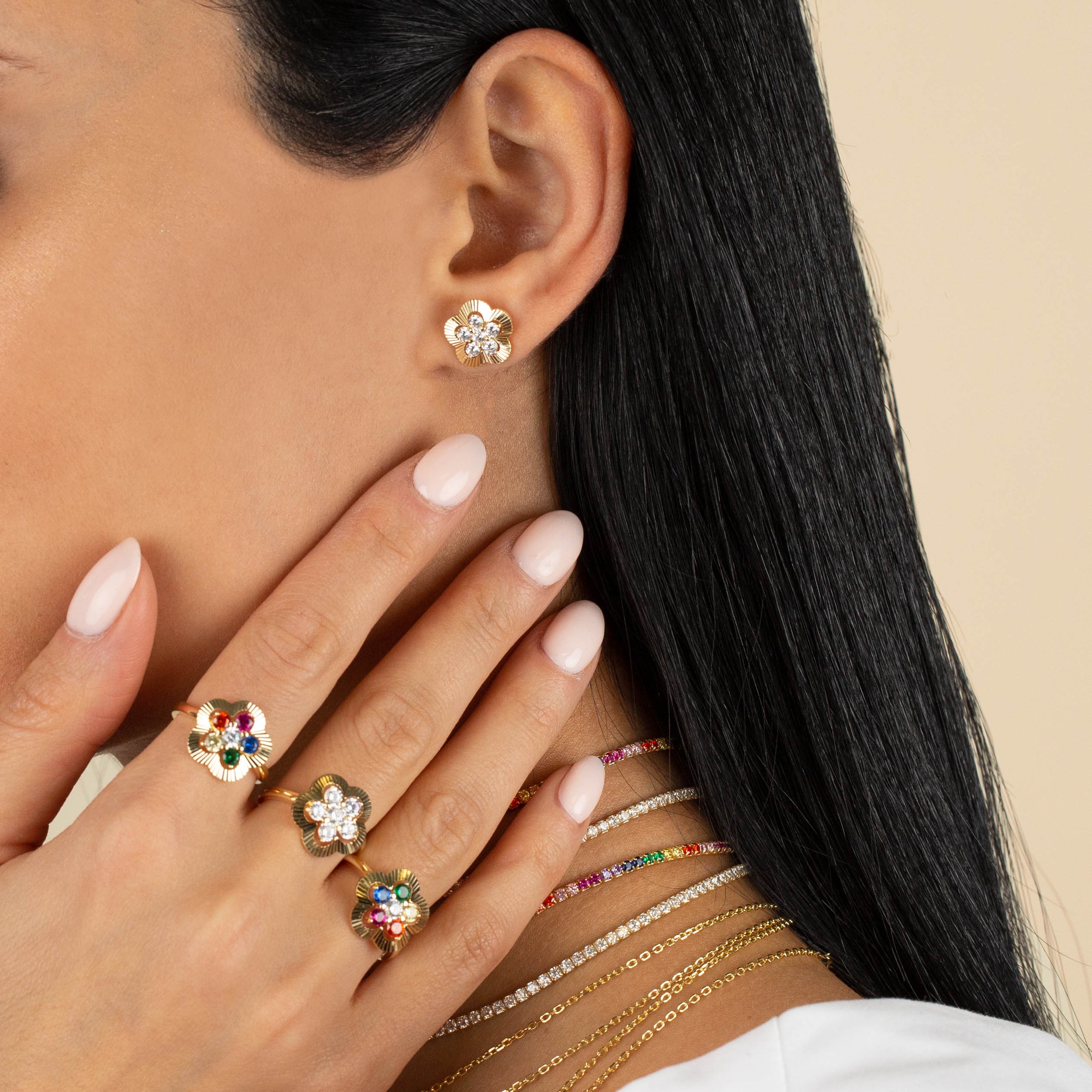 CZ Illusion Flower Ring | Adina Eden Jewels