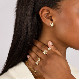  Pavé Flower Stud Earring - Adina Eden's Jewels