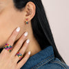  CZ Rainbow Huggie Earring - Adina Eden's Jewels