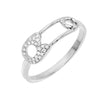  Diamond Safety Pin Ring 14K - Adina Eden's Jewels