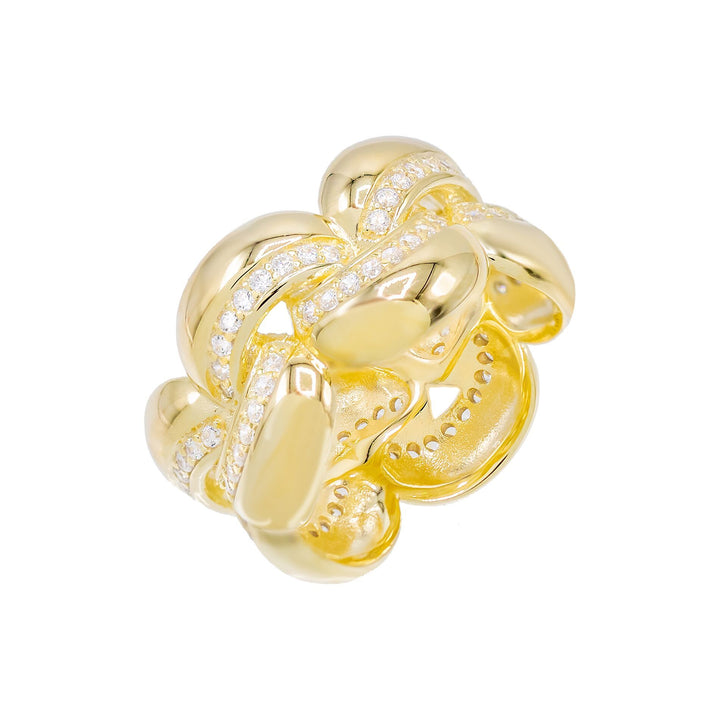 Gold / 6 CZ Kneaded Ring - Adina Eden's Jewels