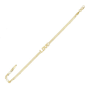 14K Gold Love Chain Bracelet 14K - Adina Eden's Jewels