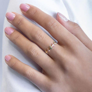  Multi-Color Leaf Ring - Adina Eden's Jewels