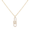 14K Gold Diamond Clip Necklace 14K - Adina Eden's Jewels