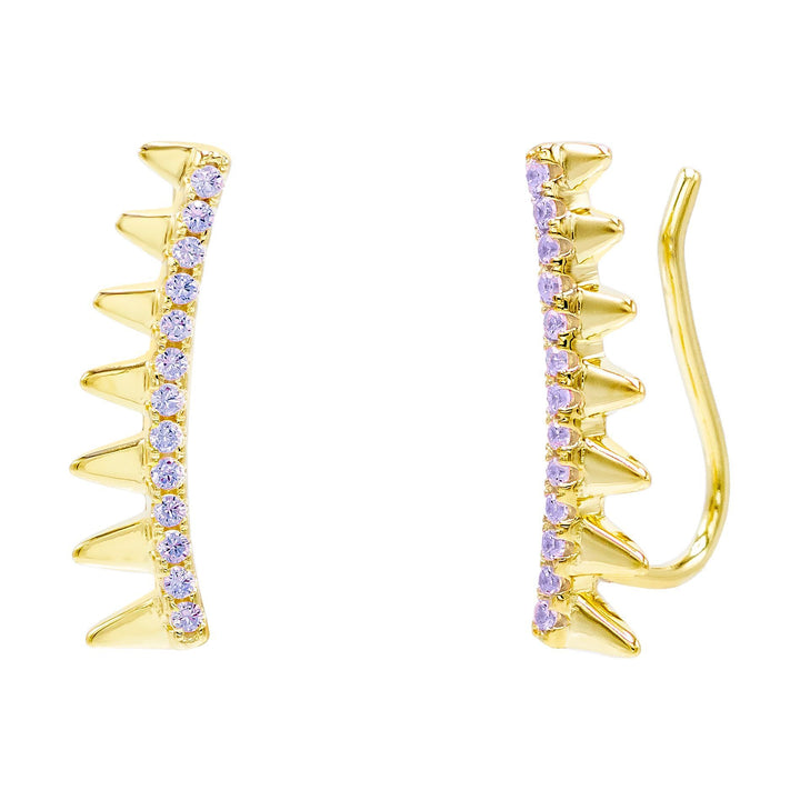 Lilac Colored Spiked Ear Climber - Adina Eden's Jewels