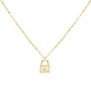 Gold CZ Mini Lock Necklace - Adina Eden's Jewels