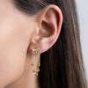  Hanging Chain Bezel Stud Earring - Adina Eden's Jewels