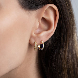  Pavé Enamel Huggie Earring - Adina Eden's Jewels