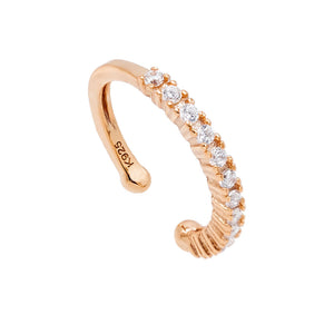 Rose Gold CZ Ridged Ear Cuff - Adina Eden's Jewels