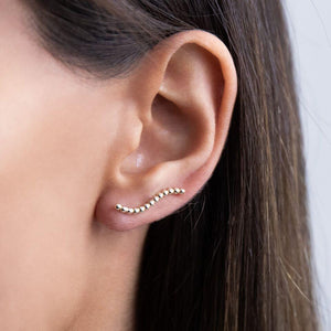 Beaded Ear Climber 14K - Adina Eden's Jewels