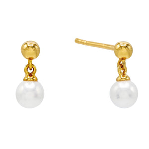 Pearl White Mini Pearl Drop Stud Earring - Adina Eden's Jewels
