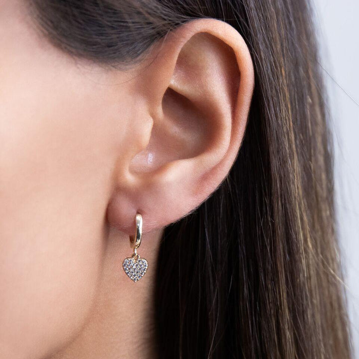  Heart Huggie Earring 14K - Adina Eden's Jewels